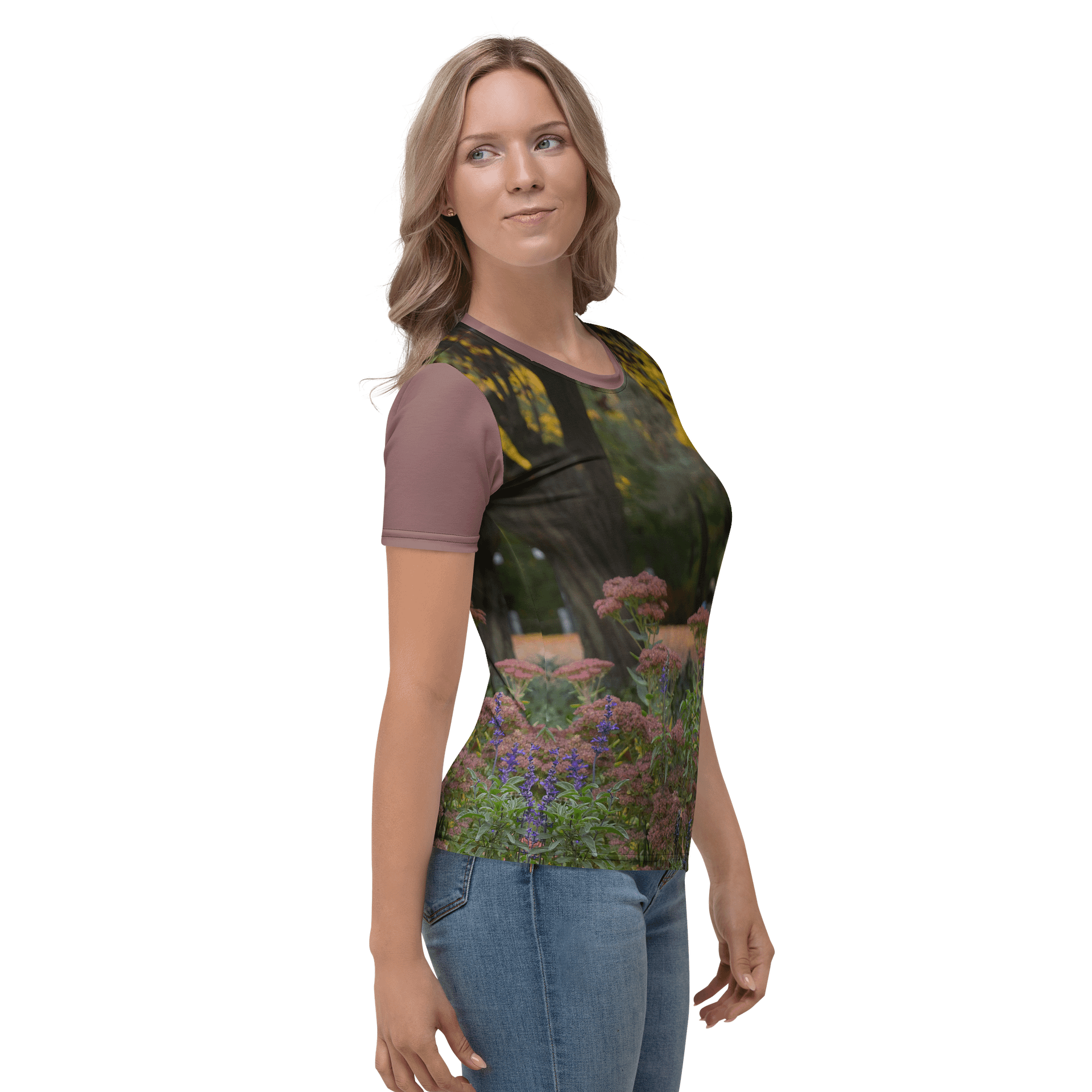 Damen T-Shirt mit Rundhalsausschnitt - Park im Herbst product image (4)
