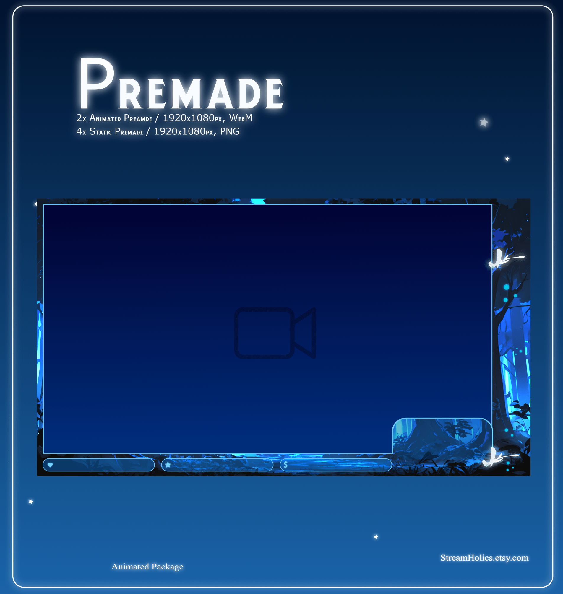 MAGICAL FOREST Stream Overlay Animated Pack, Magical Overlay Animated, Forest Stream Overlay, Horse Stream Overlay Animated, Blue Overlay product image (3)