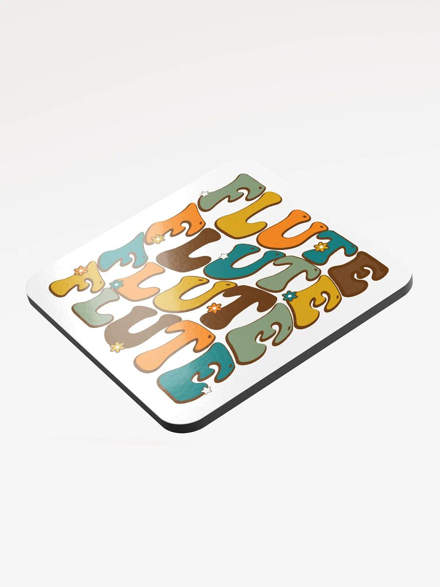 Groovy Wavy Flute Cork Coaster Retro and White product image (3)