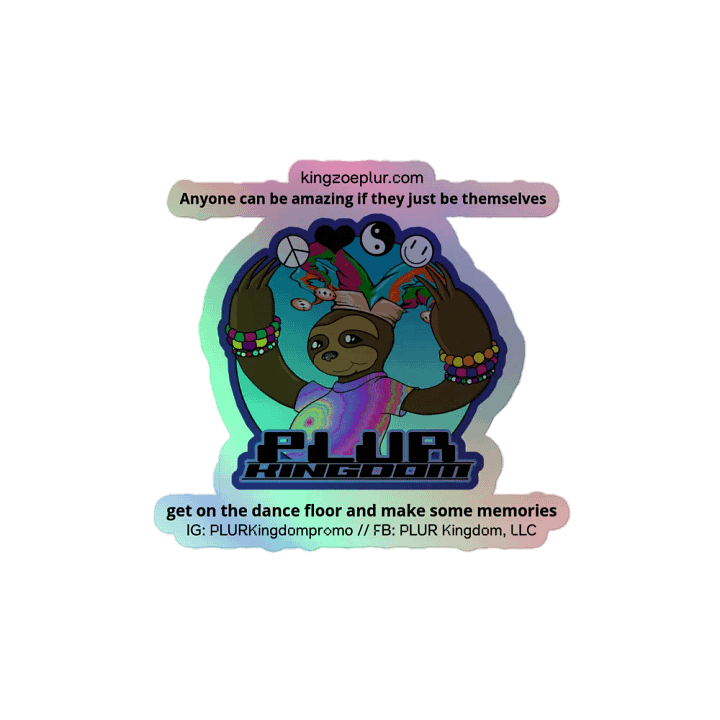 Holographic Vinyl Kiss-Cut PLUR Kingdom Sticker product image (1)