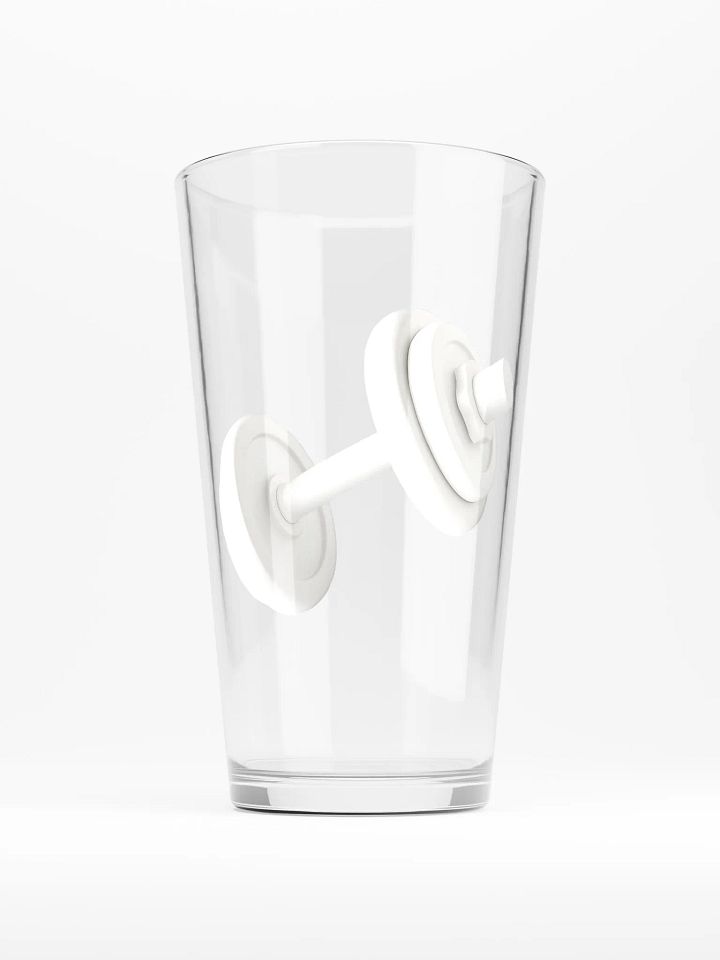 White Dumbbell Pint Glass product image (1)