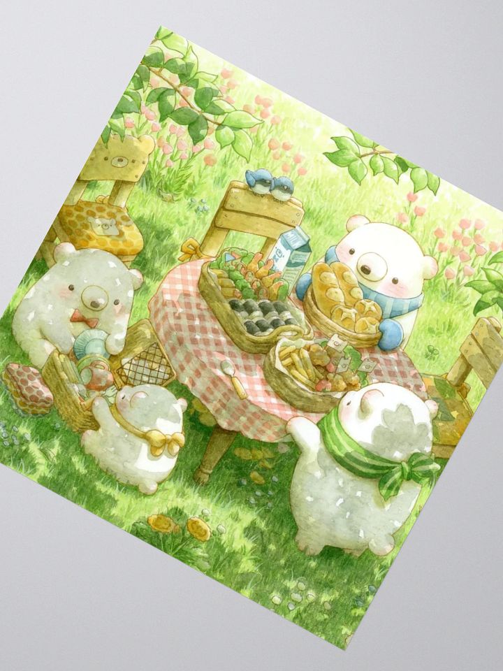 Cute Bear Picnic Sticker - Whimsical Soft Bears Friends product image (6)