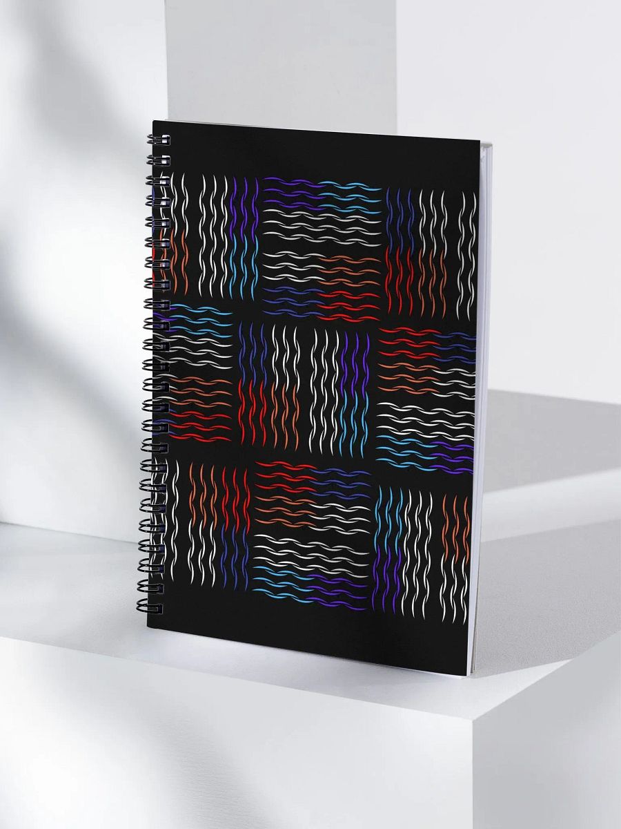 Colorful Squiggley Lines Artistic Design Spiral Notebook product image (3)