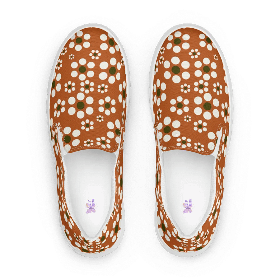 Mexican Terracotta floral Women's Canvas Slip-Ons product image (4)