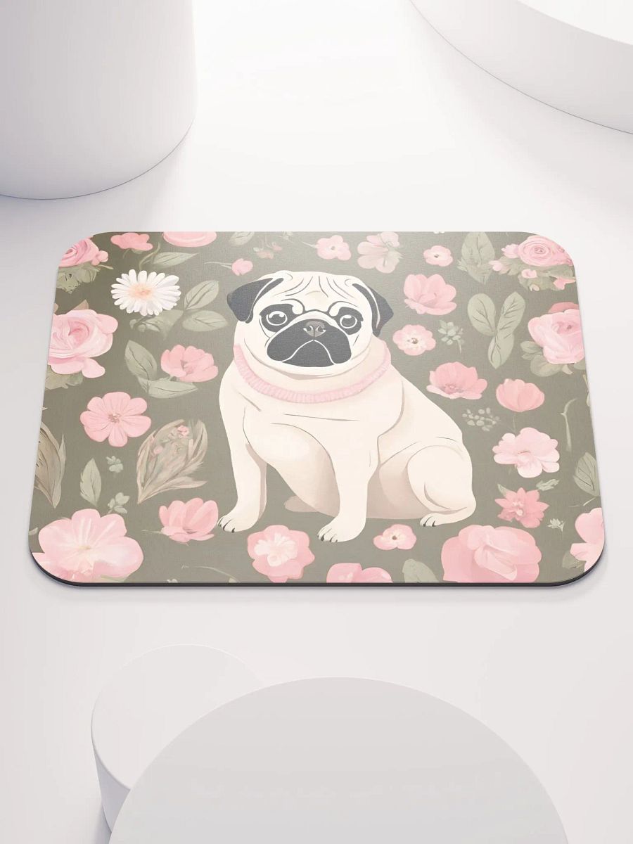 Floral Pattern Pug Mouse Pad product image (3)