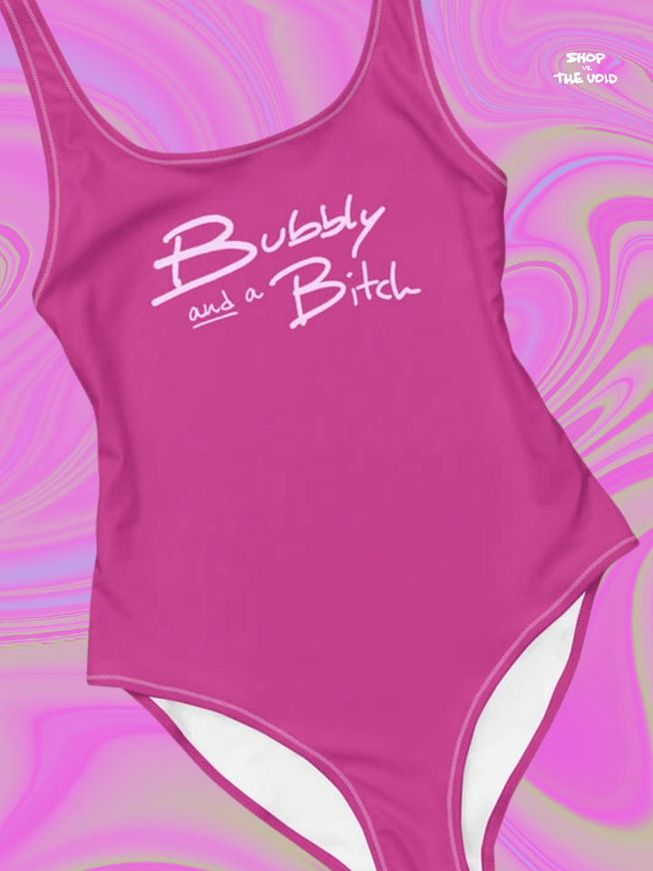 Bubbly and a B*tch (duotone pink) one piece swimsuit product image (1)