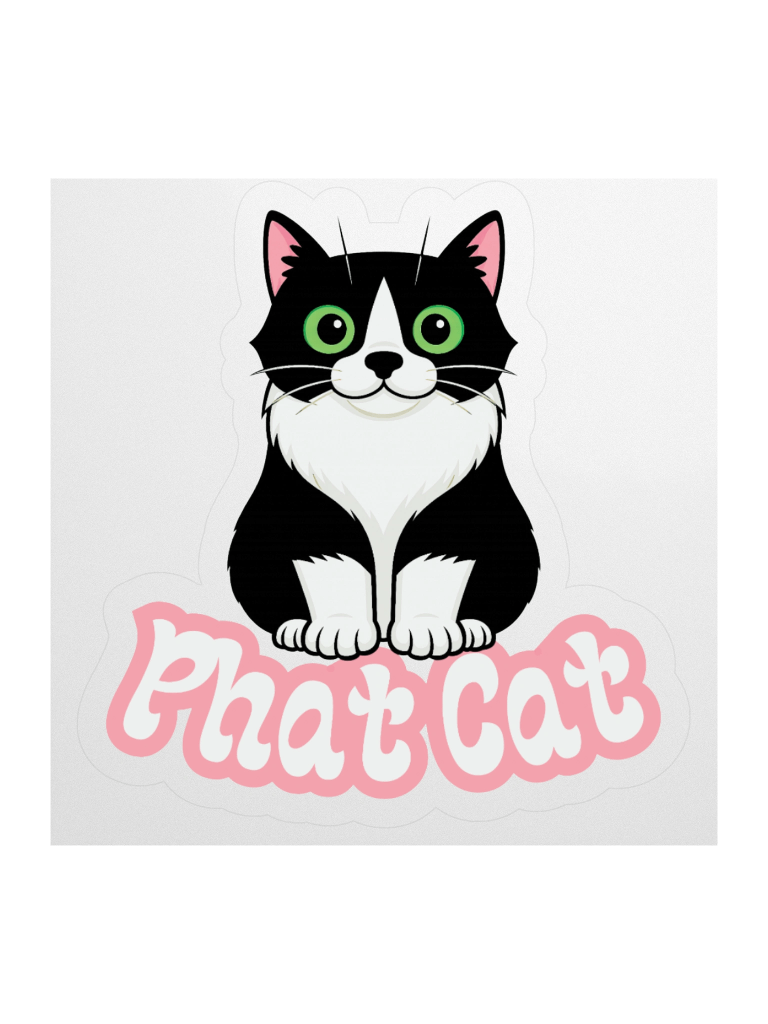 Small Phat Cat Sticker (Pink) product image (1)