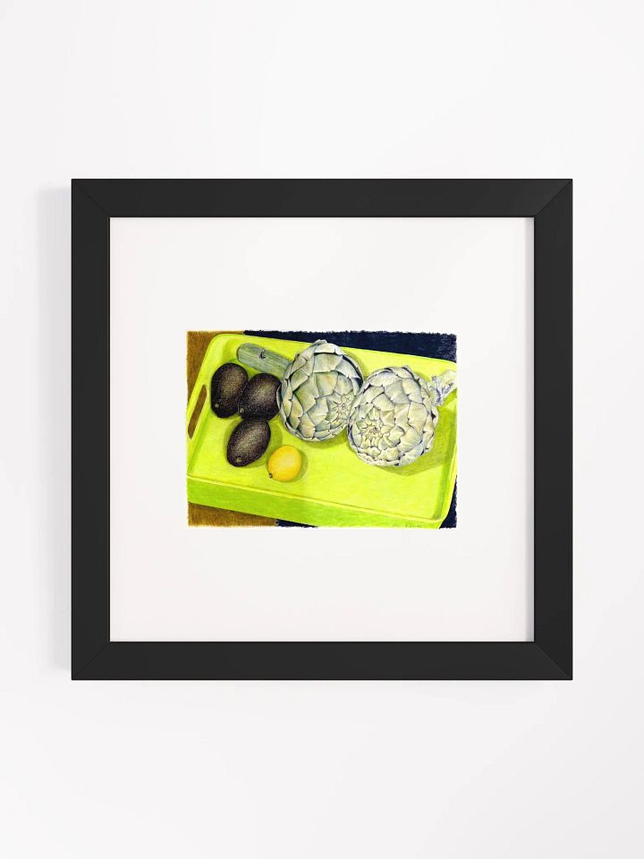 artichokes, avocados & lemon 2005 print framed product image (1)