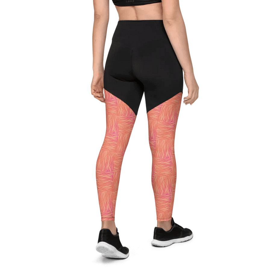Peach All-Over Print Sports Leggings product image (8)