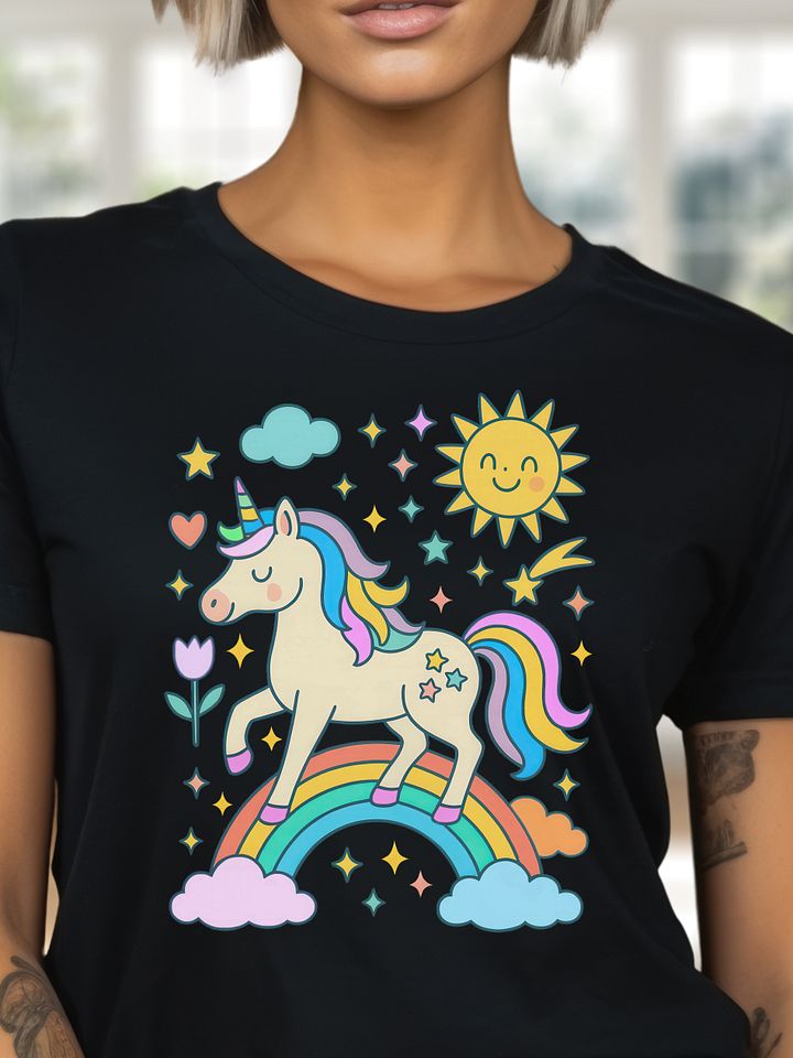 Sunshine Unicorn - Dollhouse Color Burst Aesthetic - Bella Canvas 3001 Unisex Staple T-Shirt product image (1)