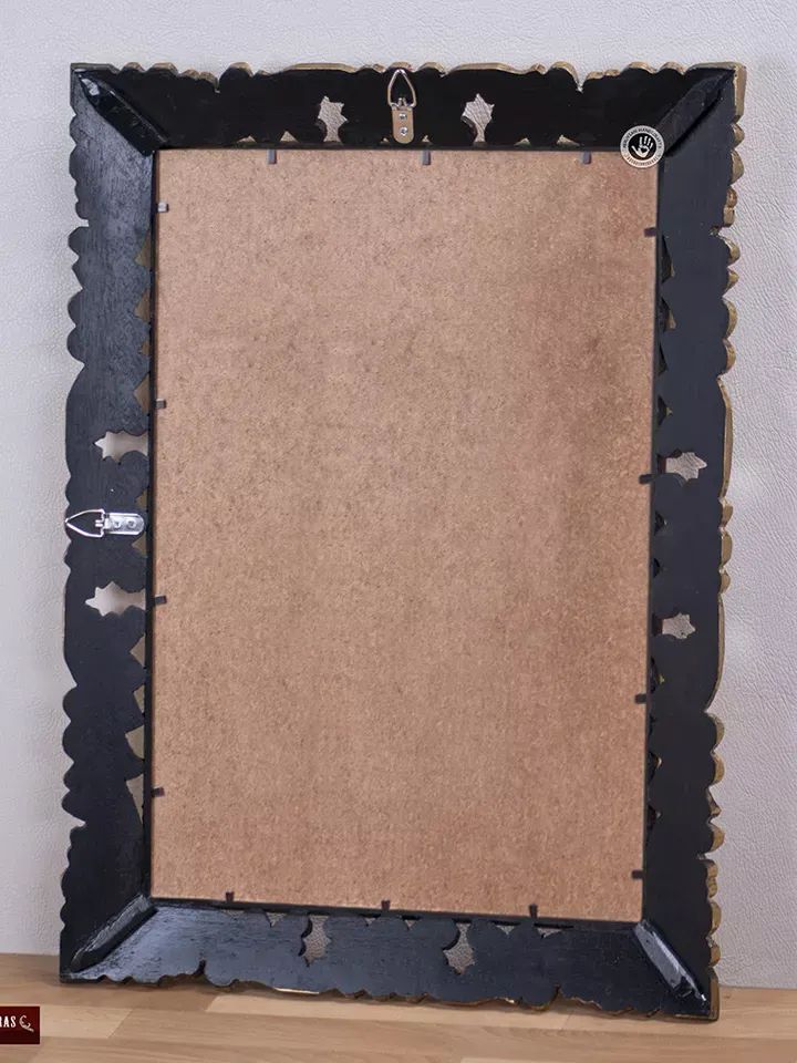 Hand Carved Peruvian Gilded Mohena Wood Wall Mirror with Gold Leaf, 'Gold Roses' product image (4)