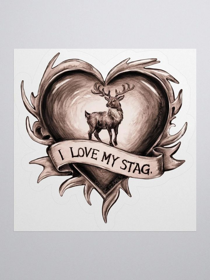 I Love My Stag Pencil and wash vinyl sticker for the loving Vixen Hotwife product image (1)