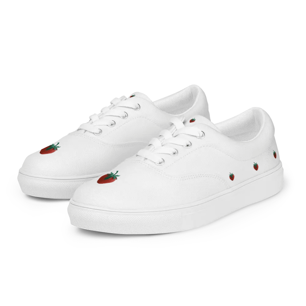 CozyAvocado Women's Lace-Up Canvas Shoes Strawberry #2 product image (5)