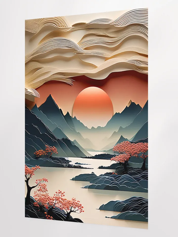 Japandi Art Sunset Poster - Large 24x36 Inches product image (2)