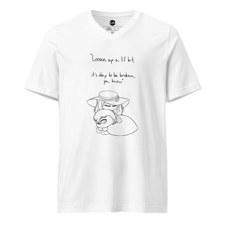 Corvin Quote V-Neck Tee (with black text) product image (1)