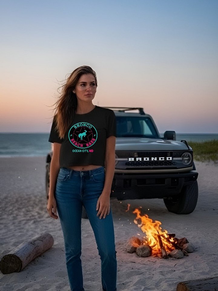 2025 Bronco Beach Bash Ocean City / Destination Bigfoot Bronco Collab | Women's Crop Top (Multiple Colors Available) product image (1)