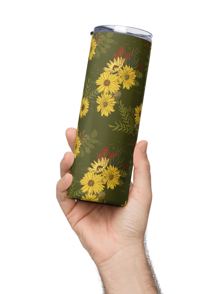 Helianthus Sunflower 20-ounce Stainless Steel Tumbler with Straw - Green product image (2)