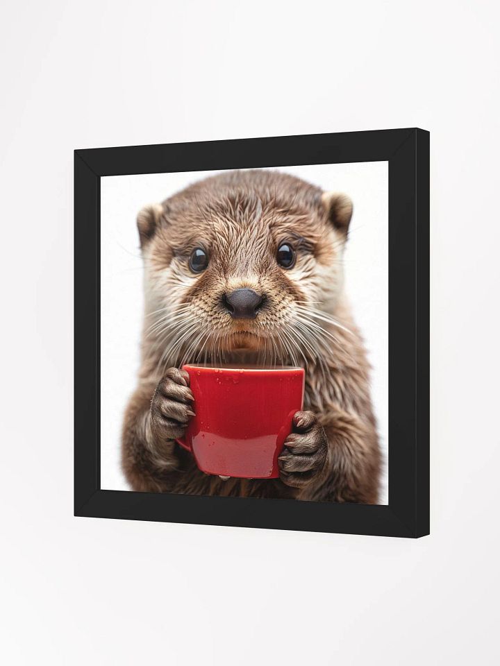 Coffee Lover Cute Otter Framed Wall Art product image (2)