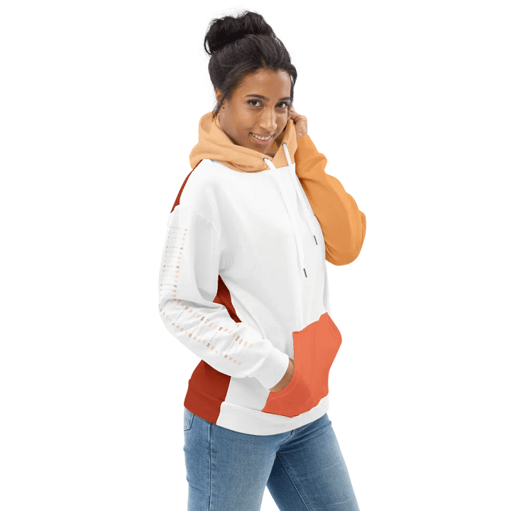 hoodie toasted peach and white product image (1)