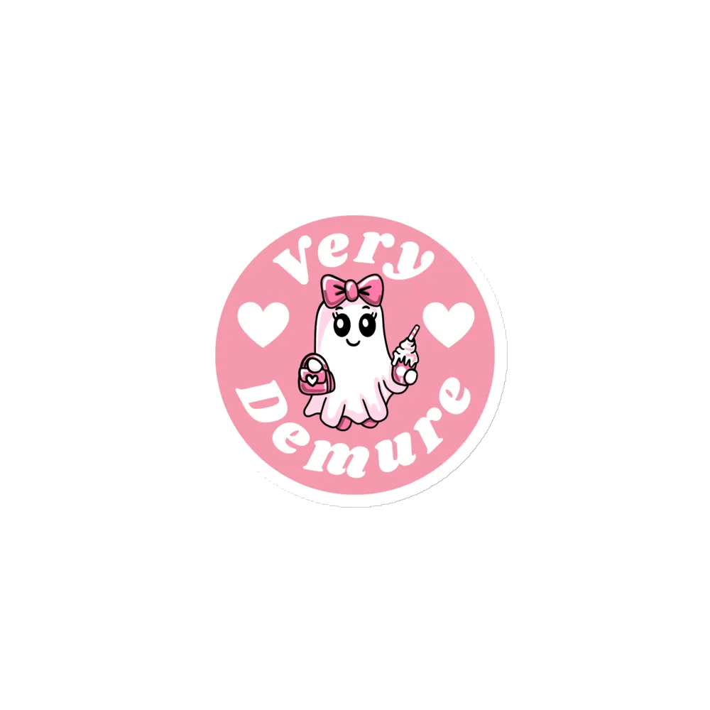 Very Demure Cute Ghost Circle Magnet product image (1)