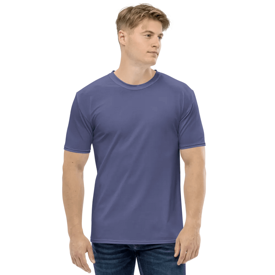 Plain Dark Purple Soft Summer Men's Crewneck Polyester Heavyweight Premium T-Shirt by Treasure Pie product image (4)