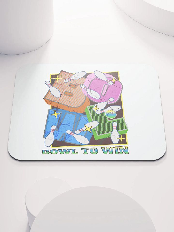 Bowl To Win Block Letter Retro Mouse Pad product image (1)