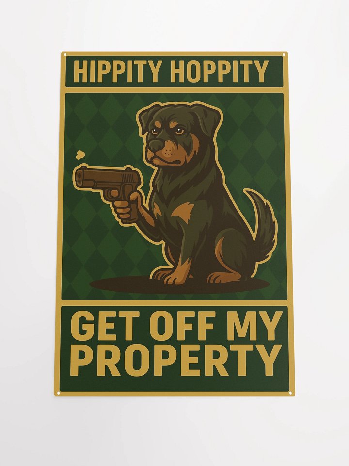 Hippity Hoppity Rottweiler Sign Poster product image (1)