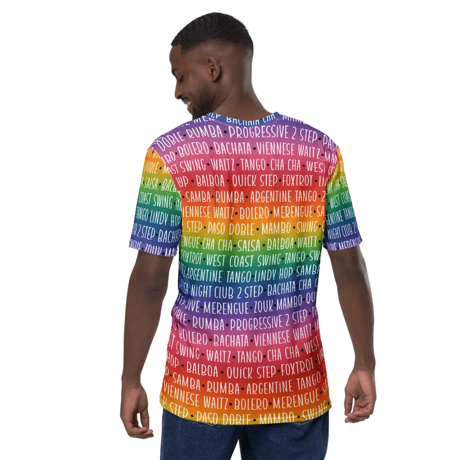 Men's Ballroom Dance Crew Neck T-shirt Rainbow product image (12)