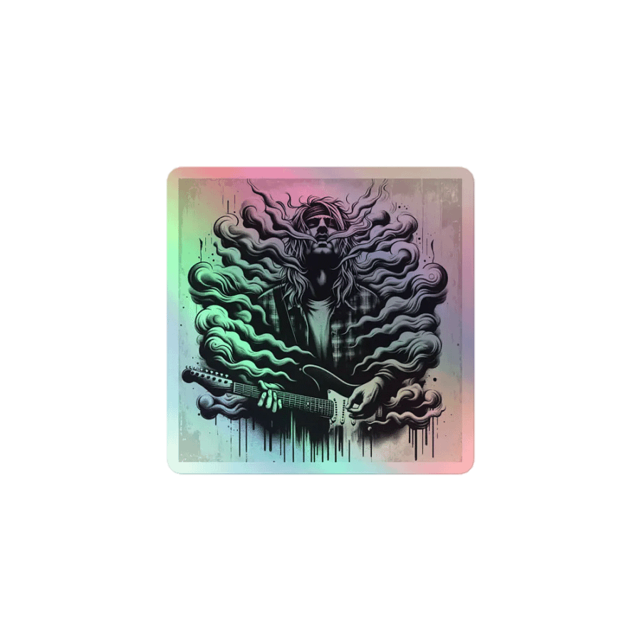 Ethereal Guitarist Holographic Sticker Set product image (1)