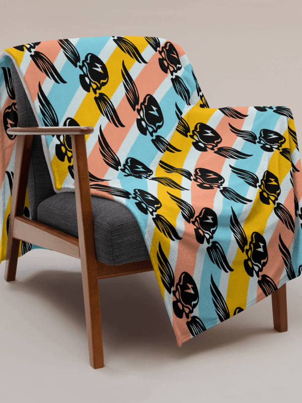 Winged Skulls Throw Blanket product image (3)