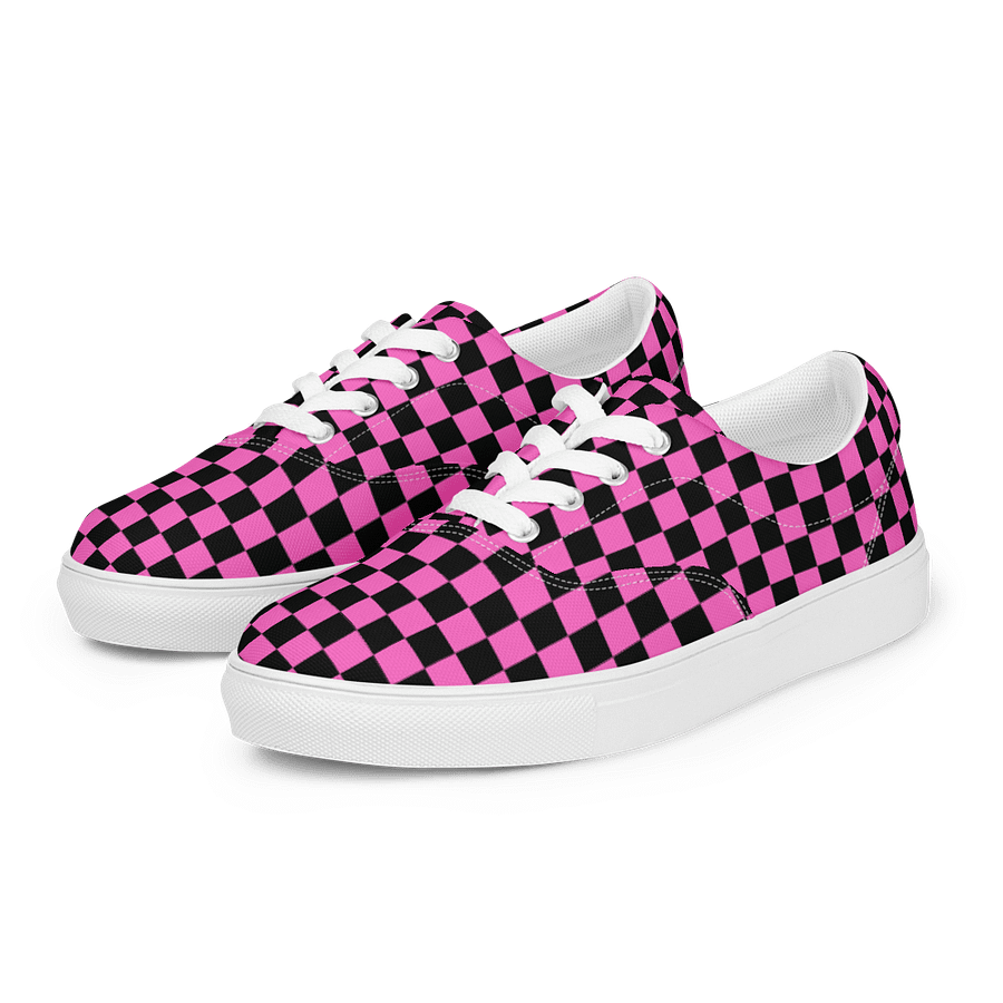 Pink Checkerboard Statement Sneakers product image (2)