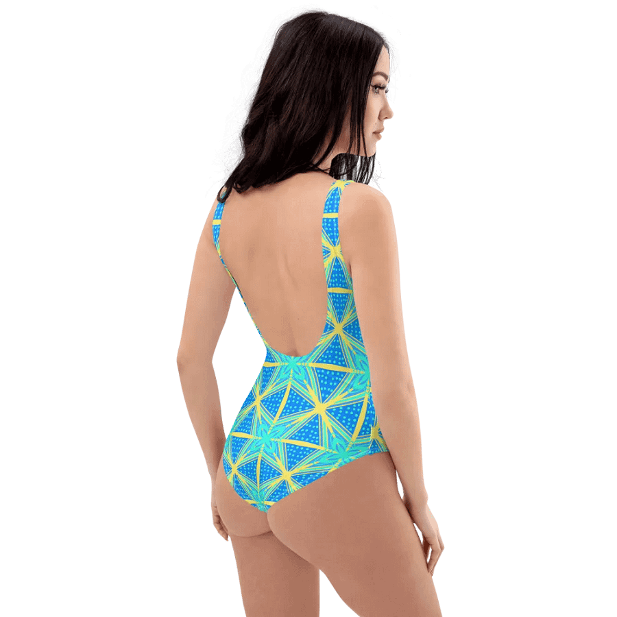 Stunning Blue and Yellow Pattern Swimsuit product image (4)