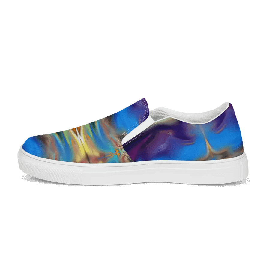 Colorful Pattern Womens Canvas Slip-On Shoes | Rainbow Pattern Shoes product image (8)