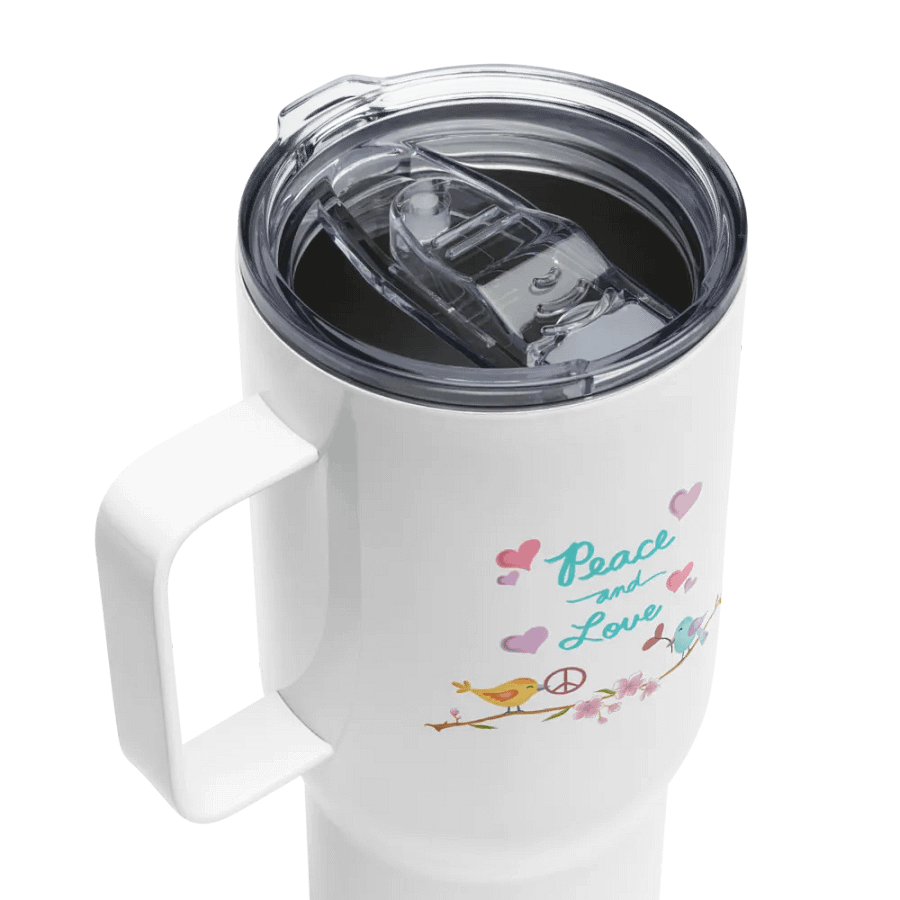 Peace and Love Travel Mug with Handle product image (4)