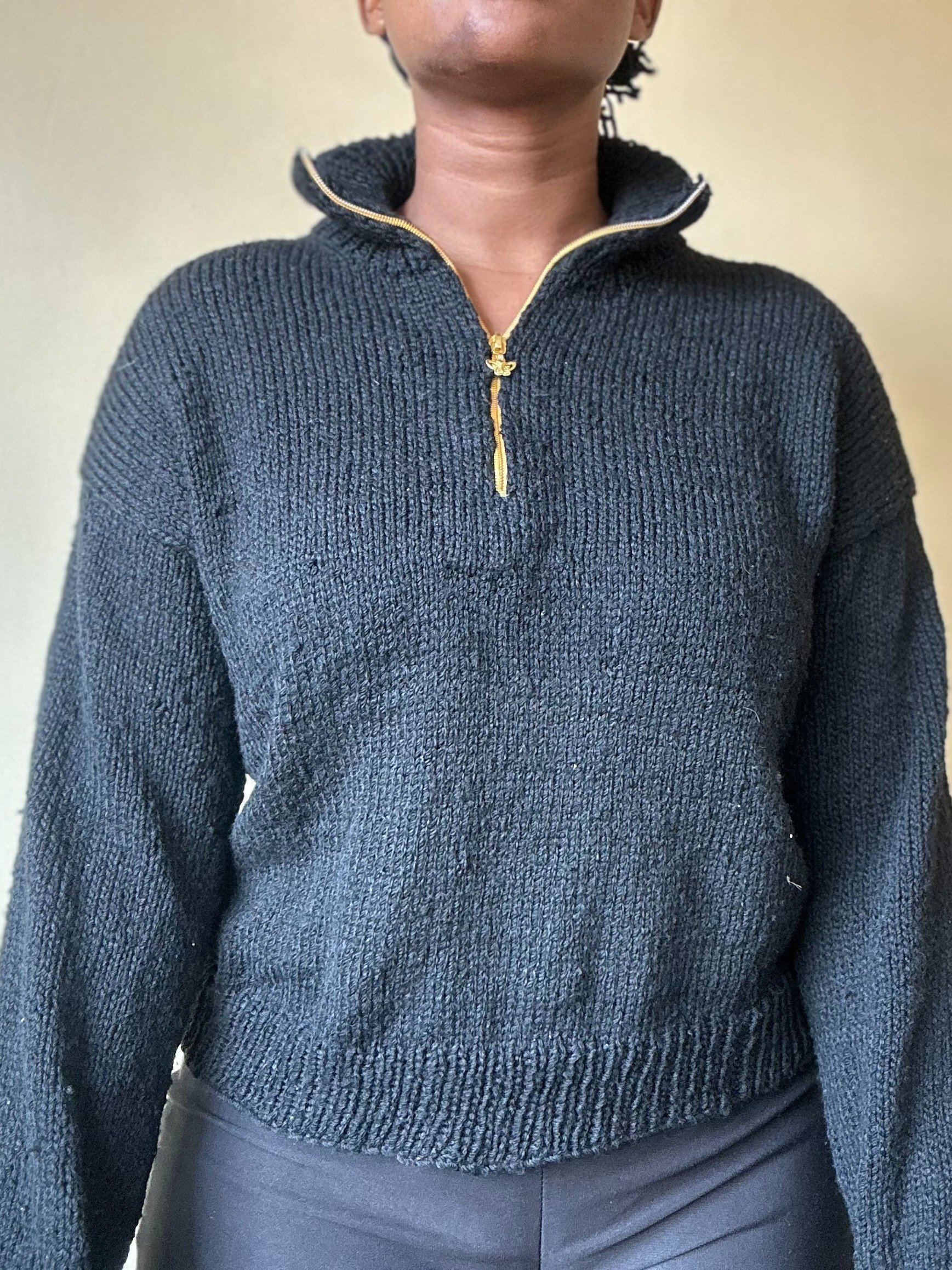Knit Drop Shoulder zipper Sweater product image (6)