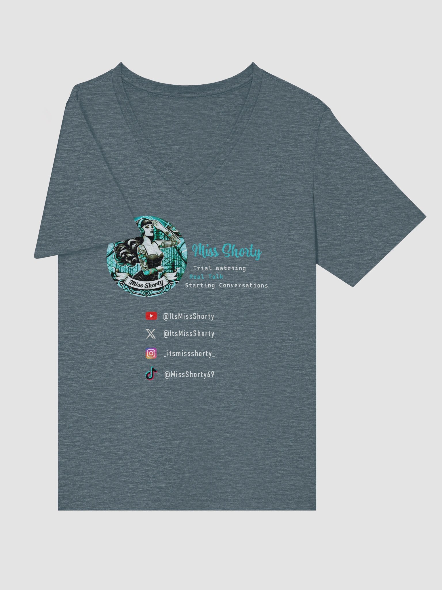 Miss Shorty all over the web! V neck T product image (18)