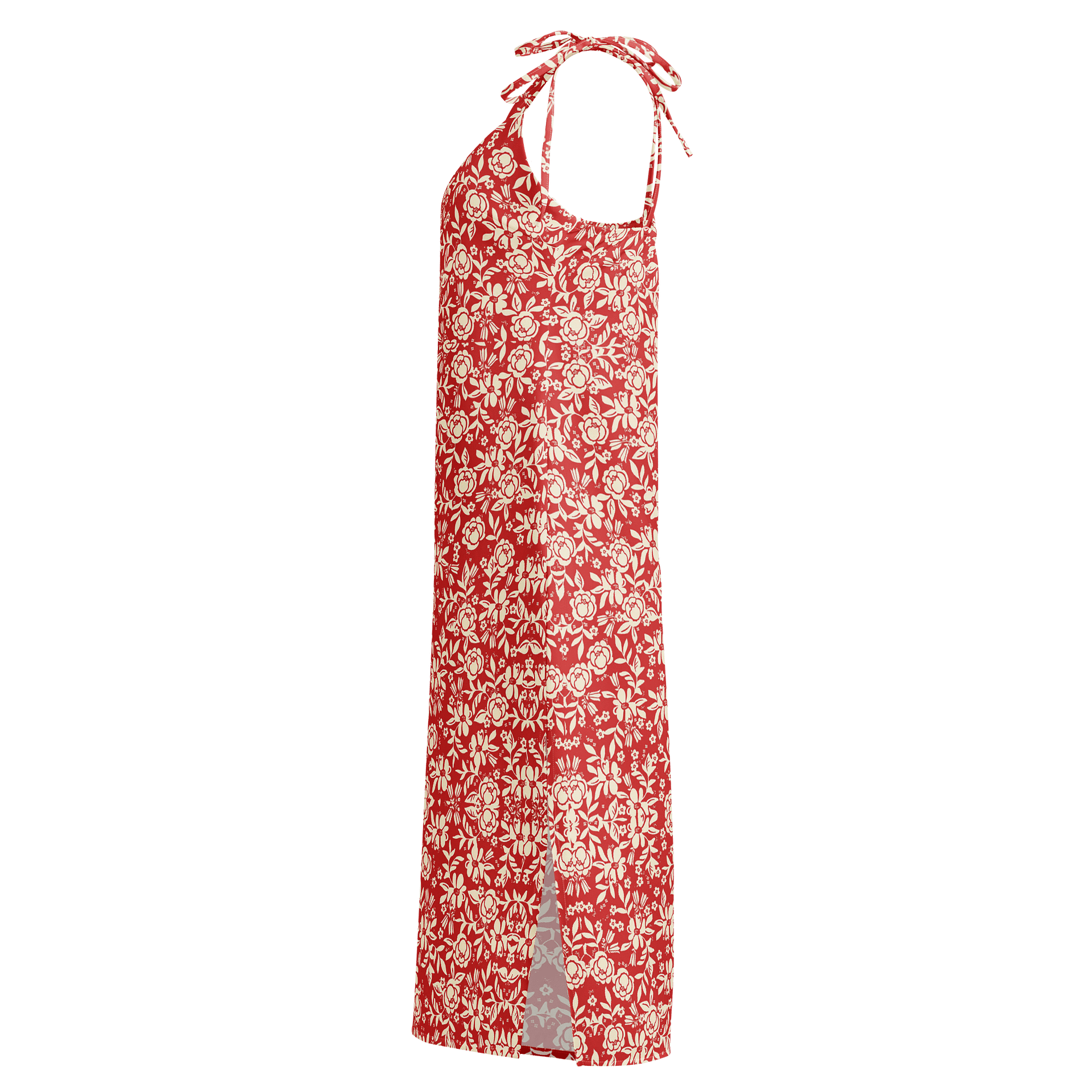 Red Floral All-Over Print Slip Dress product image (3)