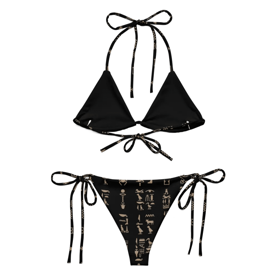 Isis Black Hieroglyphs String Bikini product image (4)