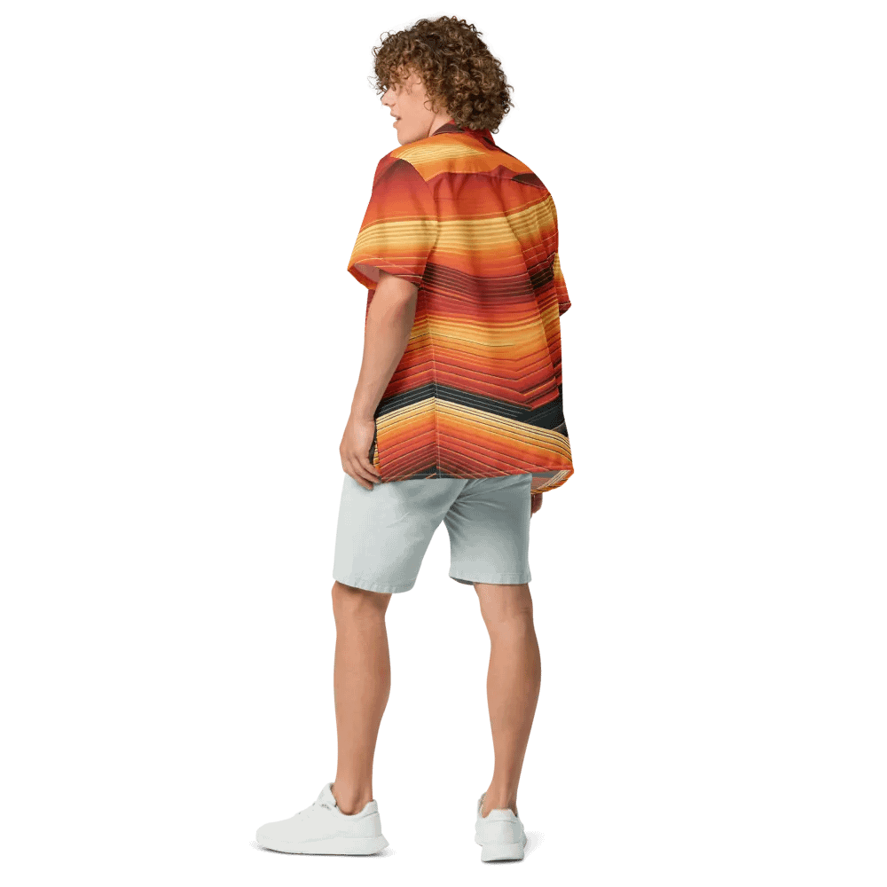 Men's Full-Print-8 Orange Hawaiian Shirt product image (6)