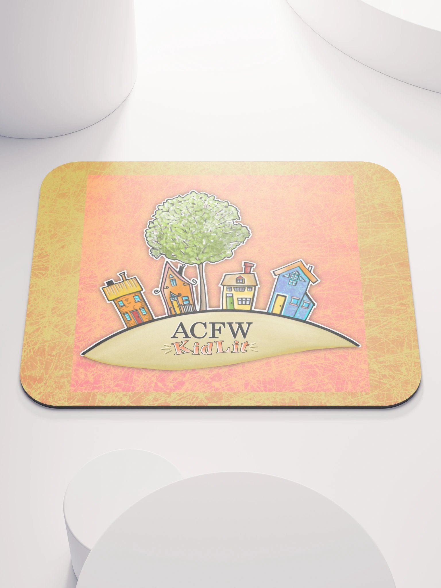 Whimsical ACFW KidLit House Mouse Pad Orange Background product image (1)