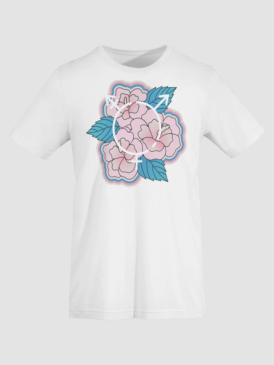 LGBTQIAP2S+ 2025, Trans Flower with Symbol, White Tee product image (7)