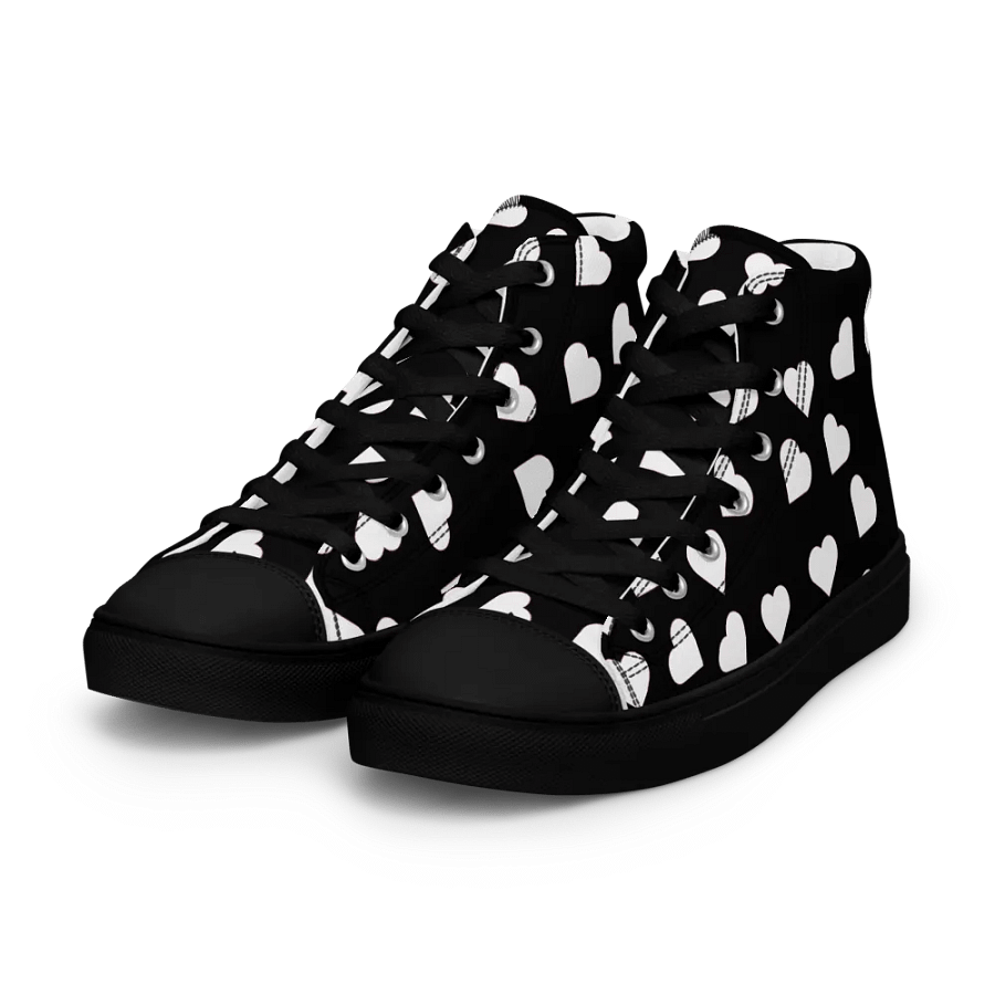 Love Pattern5 Black and White Mens Canvas High Top Shoes product image (7)