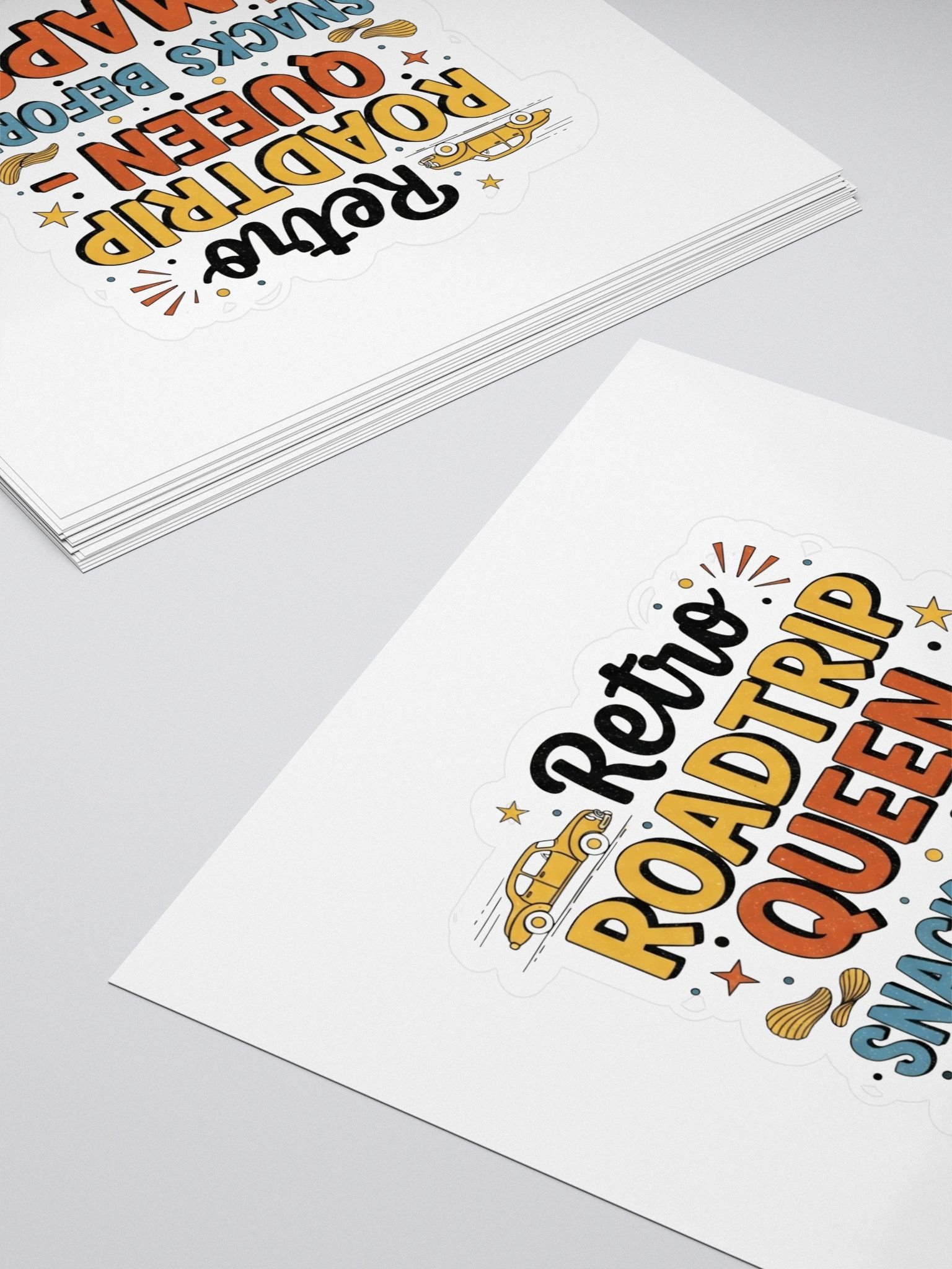 Retro Roadtrip Queen Sticker - Snacks Before Maps Vintage Traveller Decal product image (4)