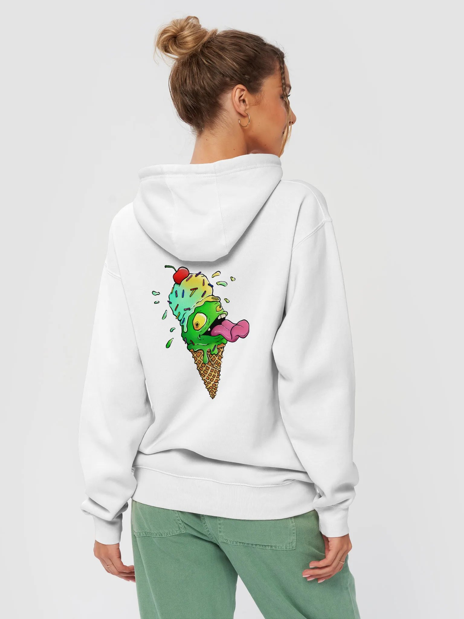 Goblin Mode Creamery Font logo on front w/ Cone Logo on back Hoodie product image (4)