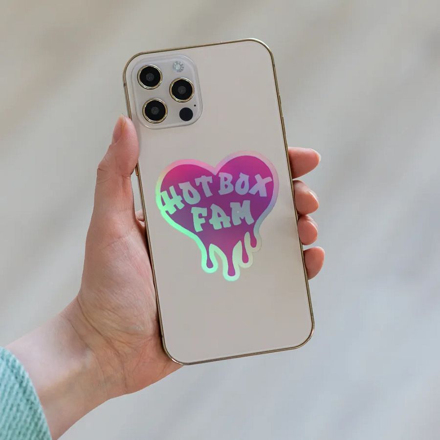 HOT BOX FAM TRANSPARENT BUBBLE GUM PINK LOGO STICKER product image (8)