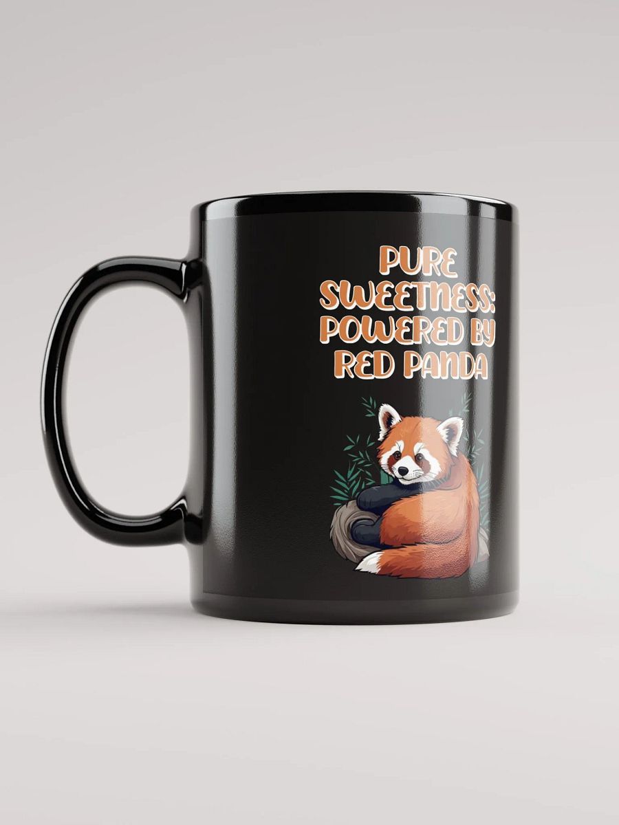 Pure Sweetness: Powered By Red Panda - Cute Animal Design Black Mug product image (12)