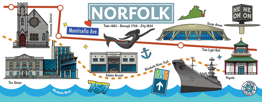 Norfolk Virginia Coffee Mug - Color Inside product image (5)