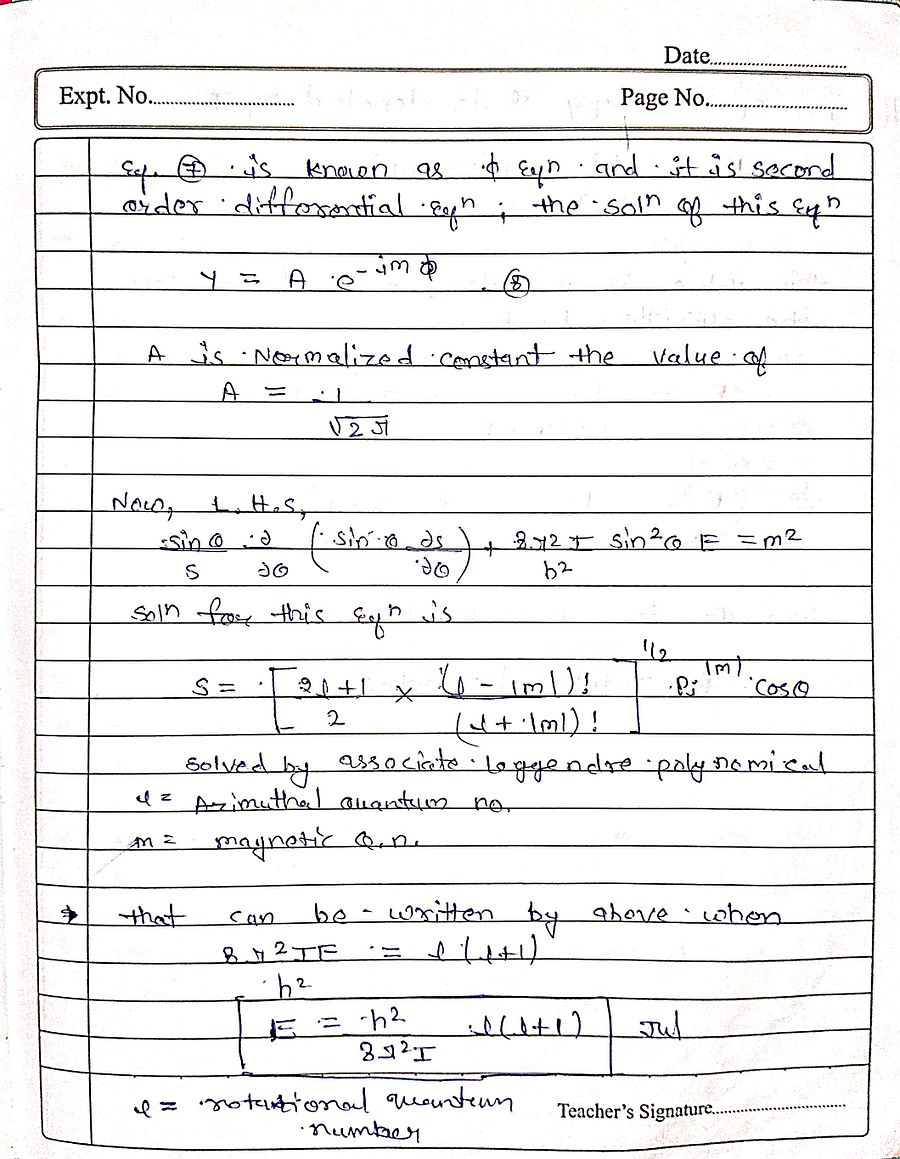Physical Chemistry | Quantum Chemistry + HMOT | MSc Semester 1 | Handwritten Notes product image (5)