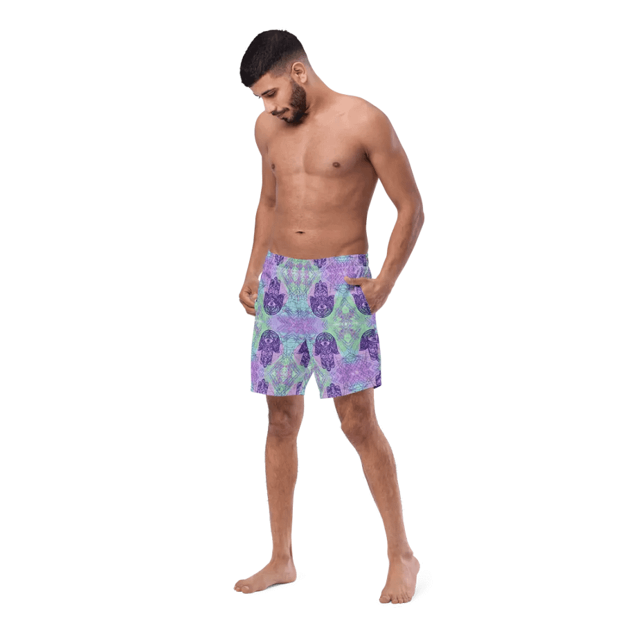 Mens Multicoloured Hamsa Hand Swim Shorts product image (8)