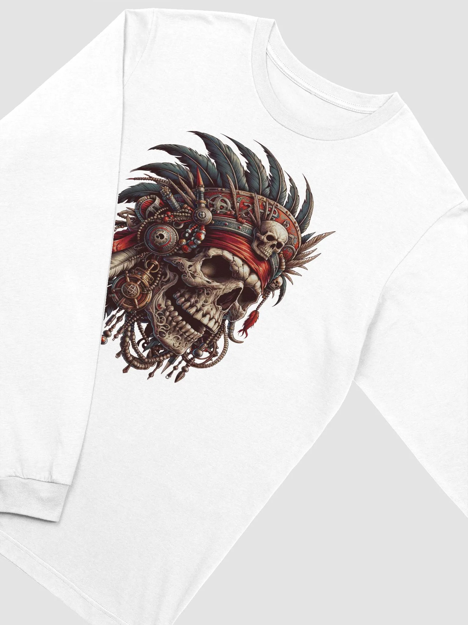 Steampunk Skull Headdress Long Sleeve Tee product image (27)